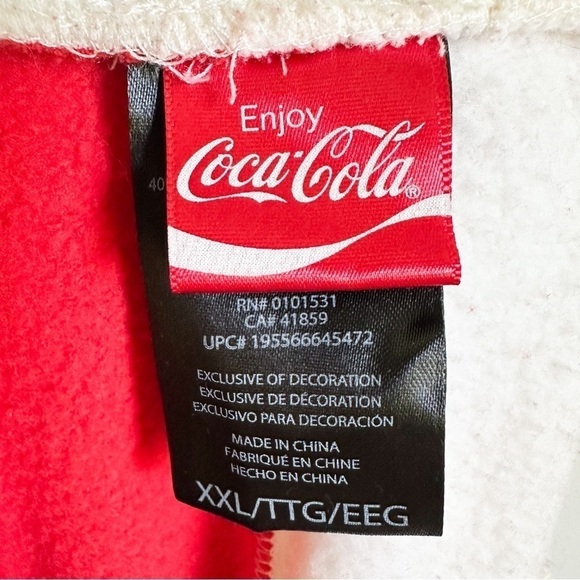 Coca Cola Red White Logo Jogger Sweatpants sz XL - Picture 10 of 11